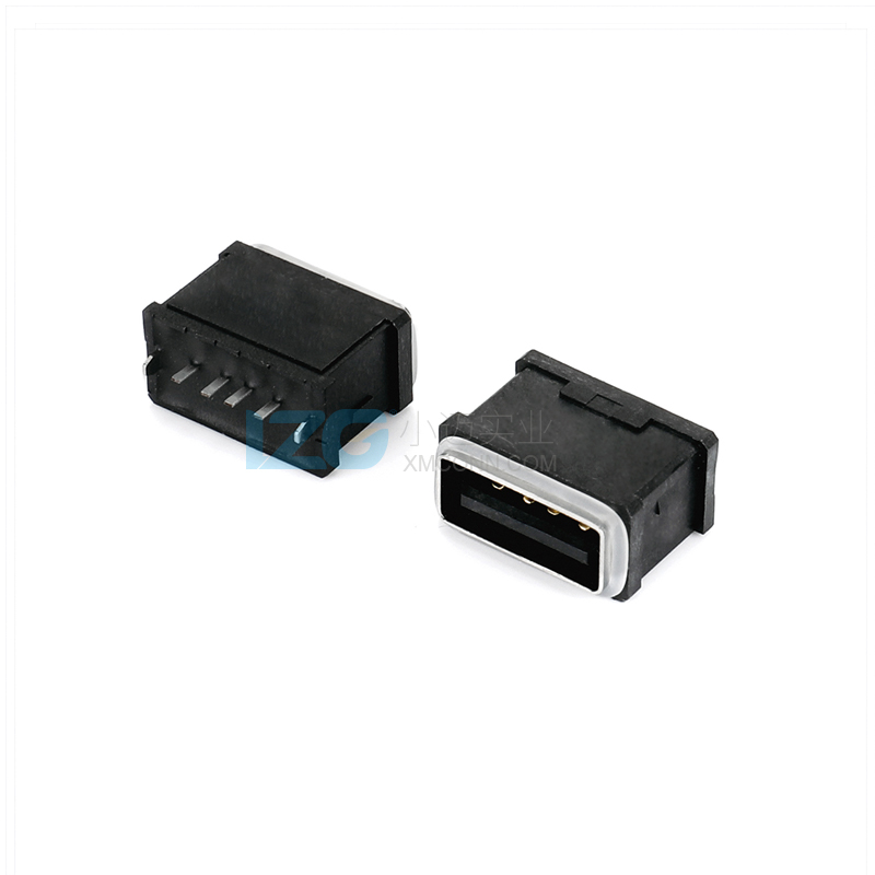 防水USB A母 4PIN 立式型 無外殼 內殼2腳