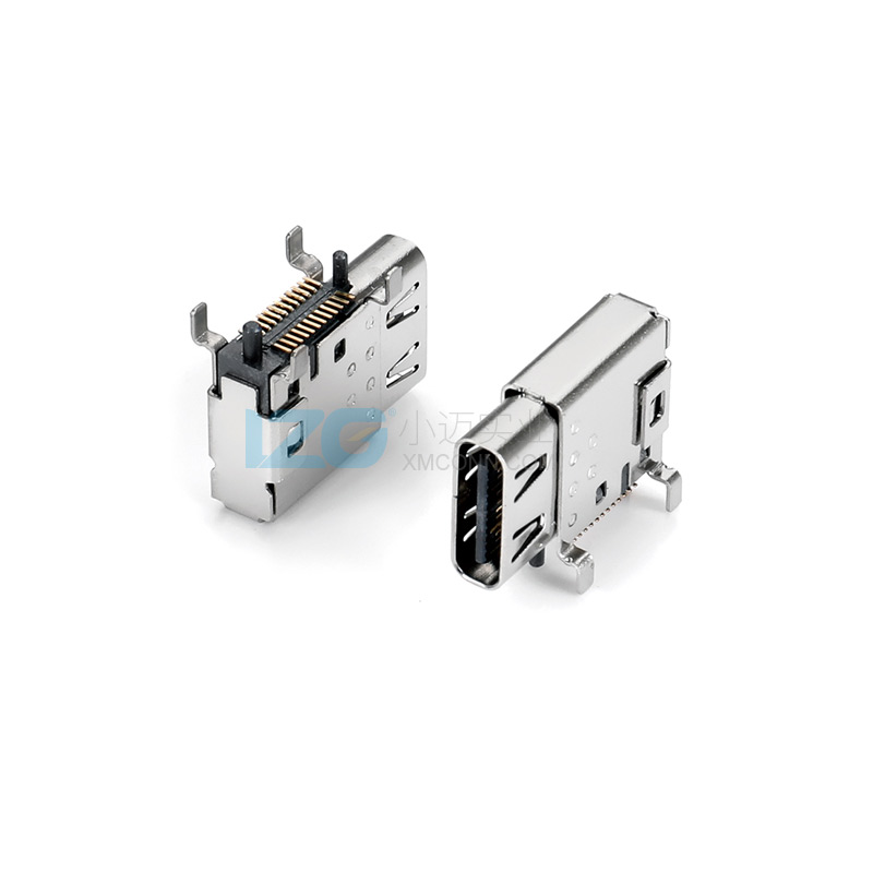 USB4.0 Type-C母座側(cè)貼沉板雙排24Pin帶彈5A
